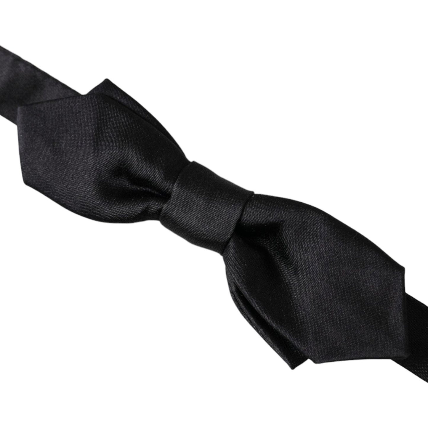 Dolce & Gabbana Black Satin Silk Adjustable Neck Men Bow Tie Dolce & Gabbana