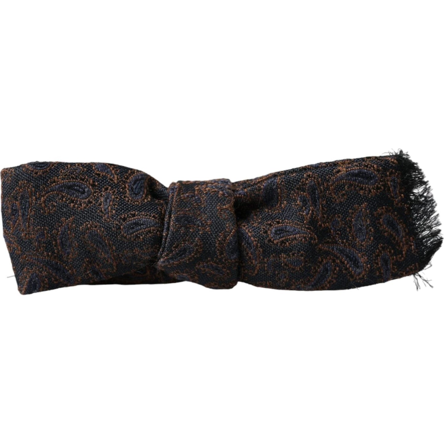 Dolce & Gabbana Brown Fantasy Silk Wool Adjustable Neck Men Bow Tie Dolce & Gabbana