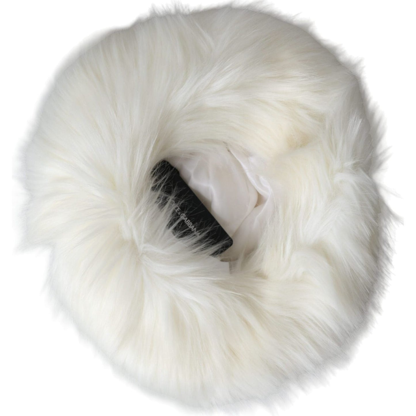 Dolce & Gabbana White Acrylic Fur Womens Bucket Hat Dolce & Gabbana