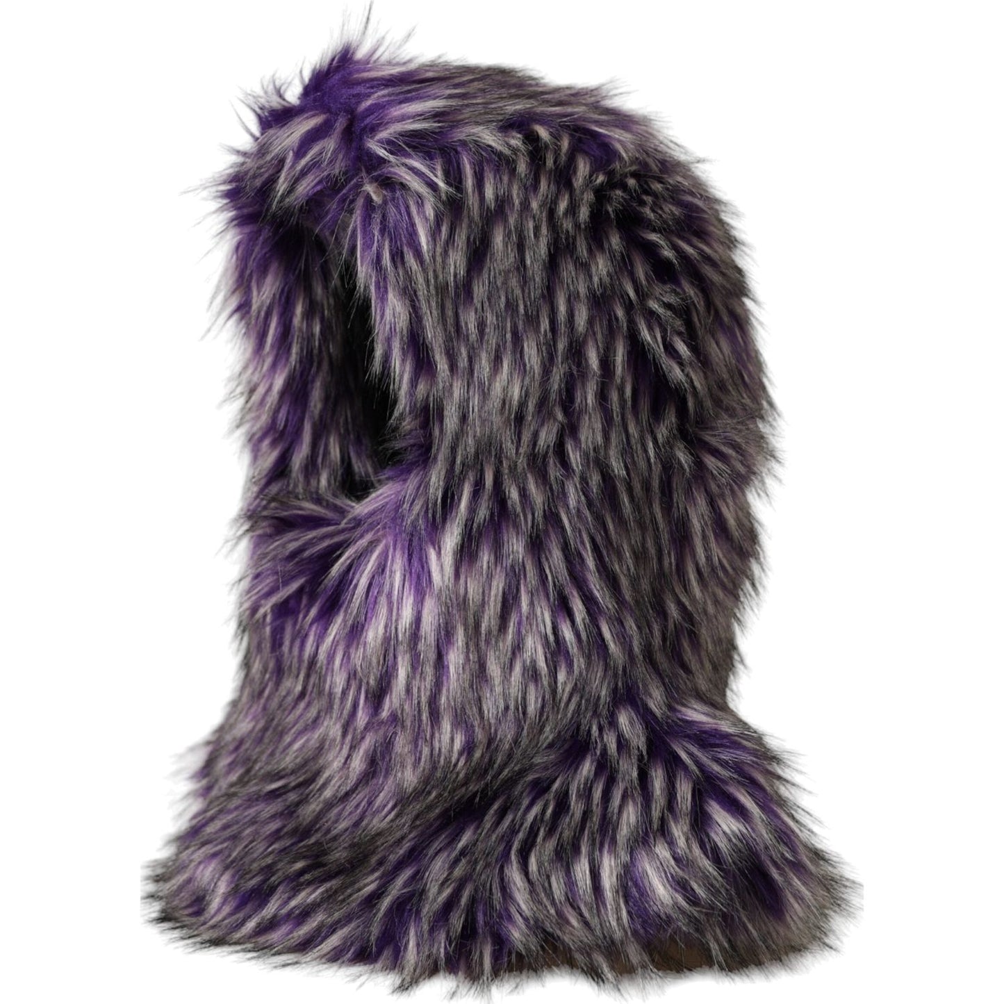 Dolce & Gabbana Purple Faux Fur Whole Head Wrap Hat Dolce & Gabbana