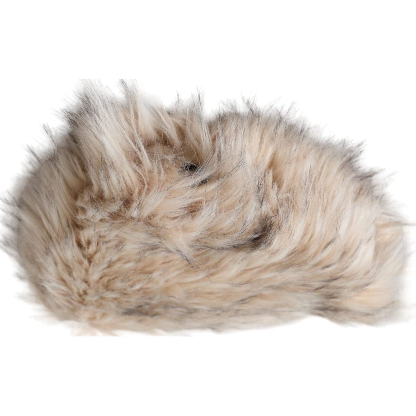 Dolce & Gabbana Beige Acrylic Fur Women Bucket Hat Dolce & Gabbana