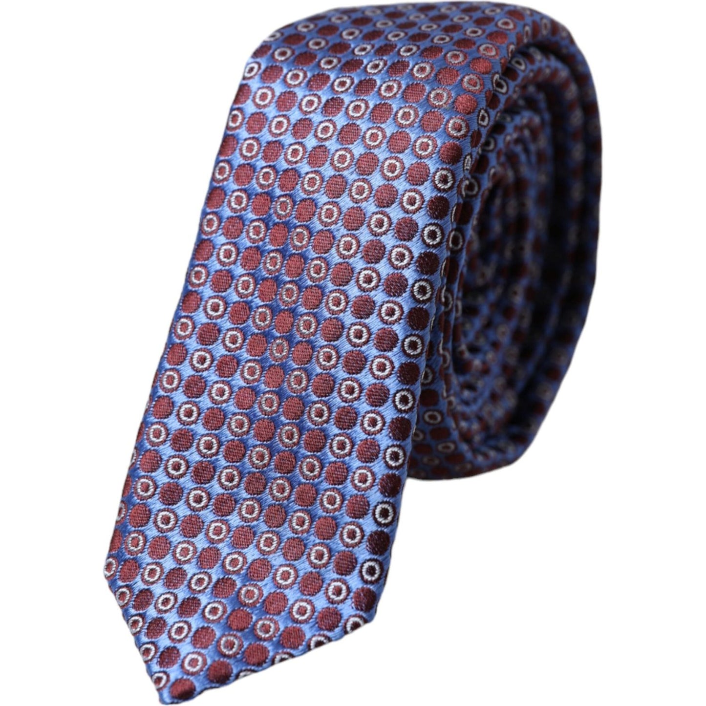 Dolce & Gabbana Blue Purple Patterned Silk Adjustable Men Tie Dolce & Gabbana