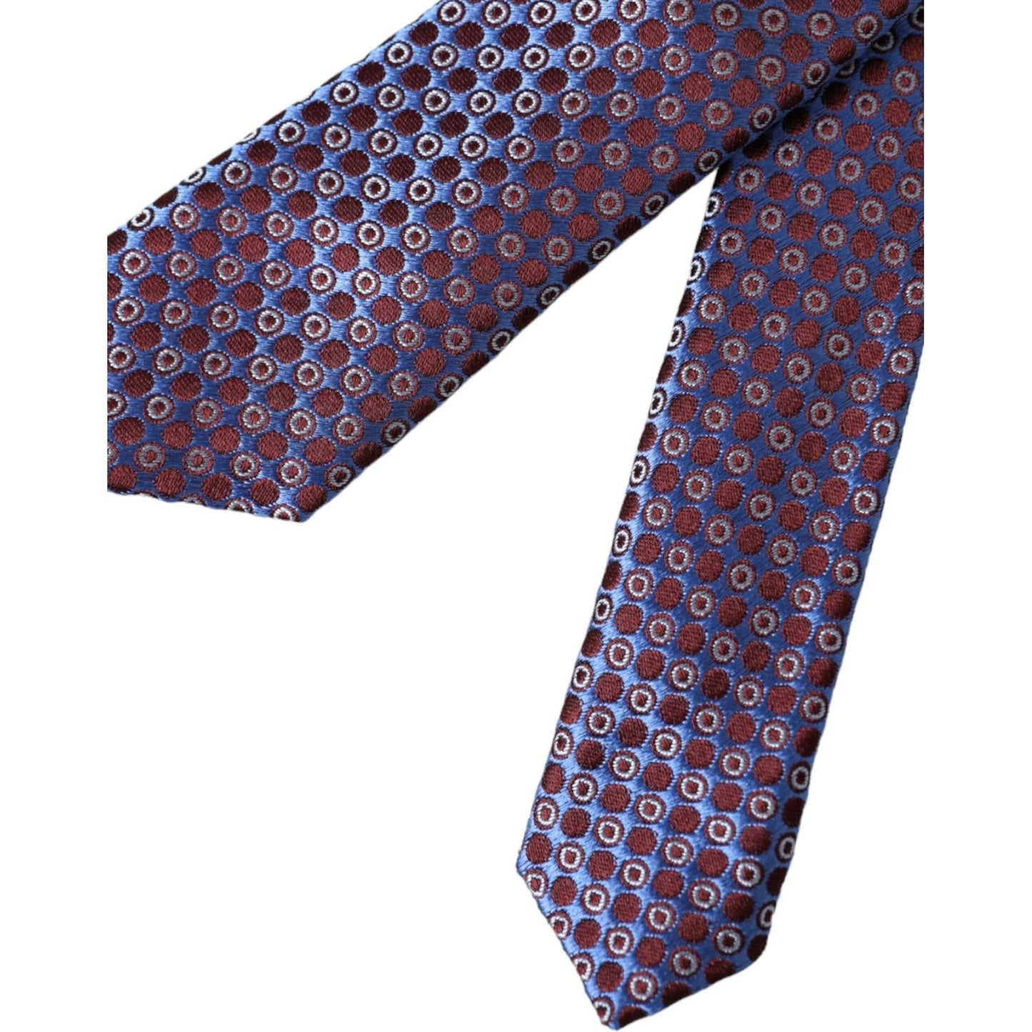 Dolce & Gabbana Blue Purple Patterned Silk Adjustable Men Tie Dolce & Gabbana