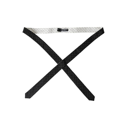 Dolce & Gabbana Black White Patterned Adjustable Tie