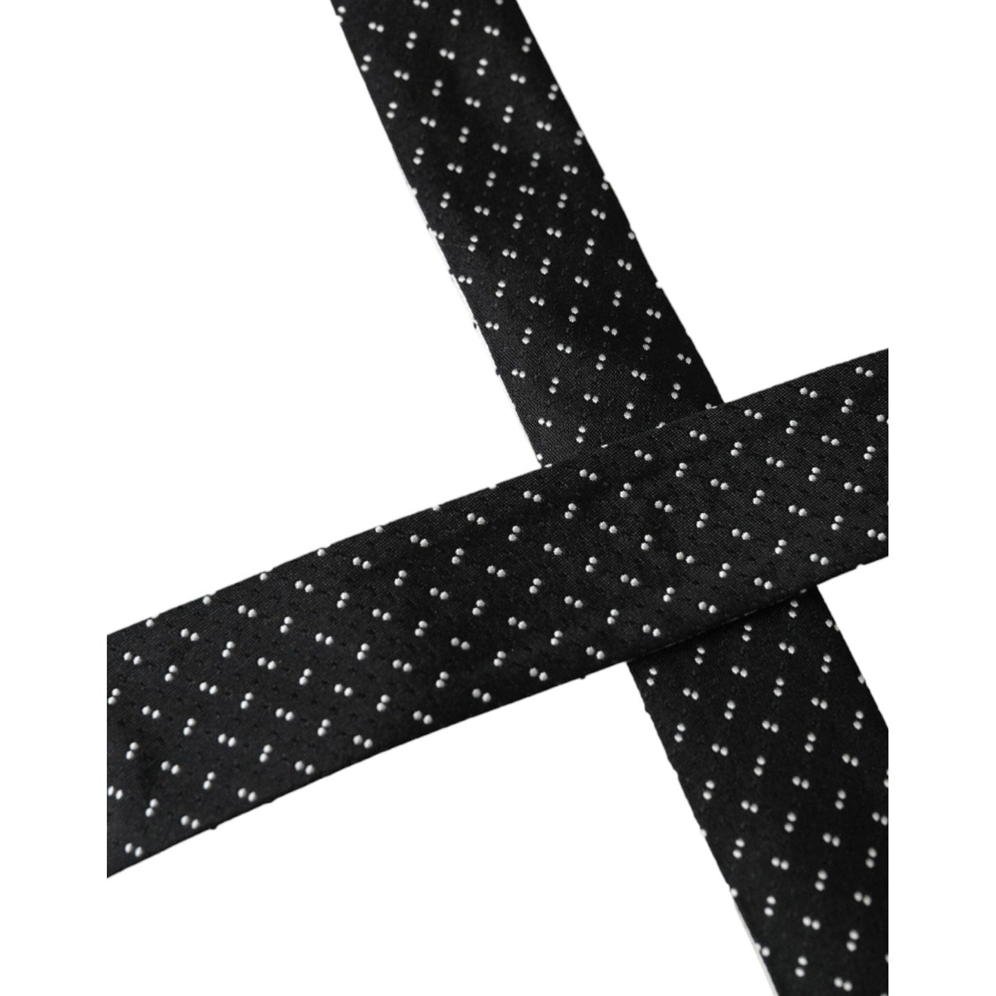 Dolce & Gabbana Black White Patterned Adjustable Tie Dolce & Gabbana