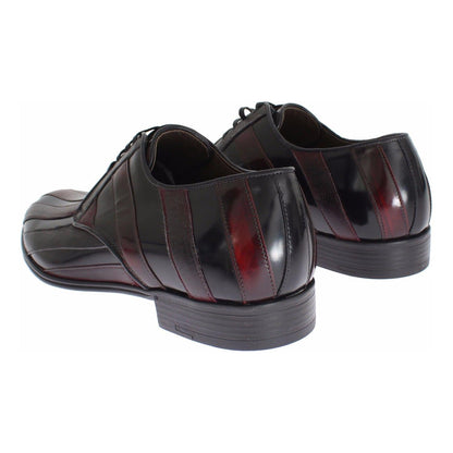Dolce & Gabbana Black Bordeaux Leather Dress Formal Shoes