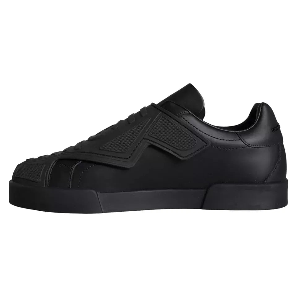 Dolce & Gabbana Black Lace Up Wave Low Top Sneakers Men Shoes Dolce & Gabbana