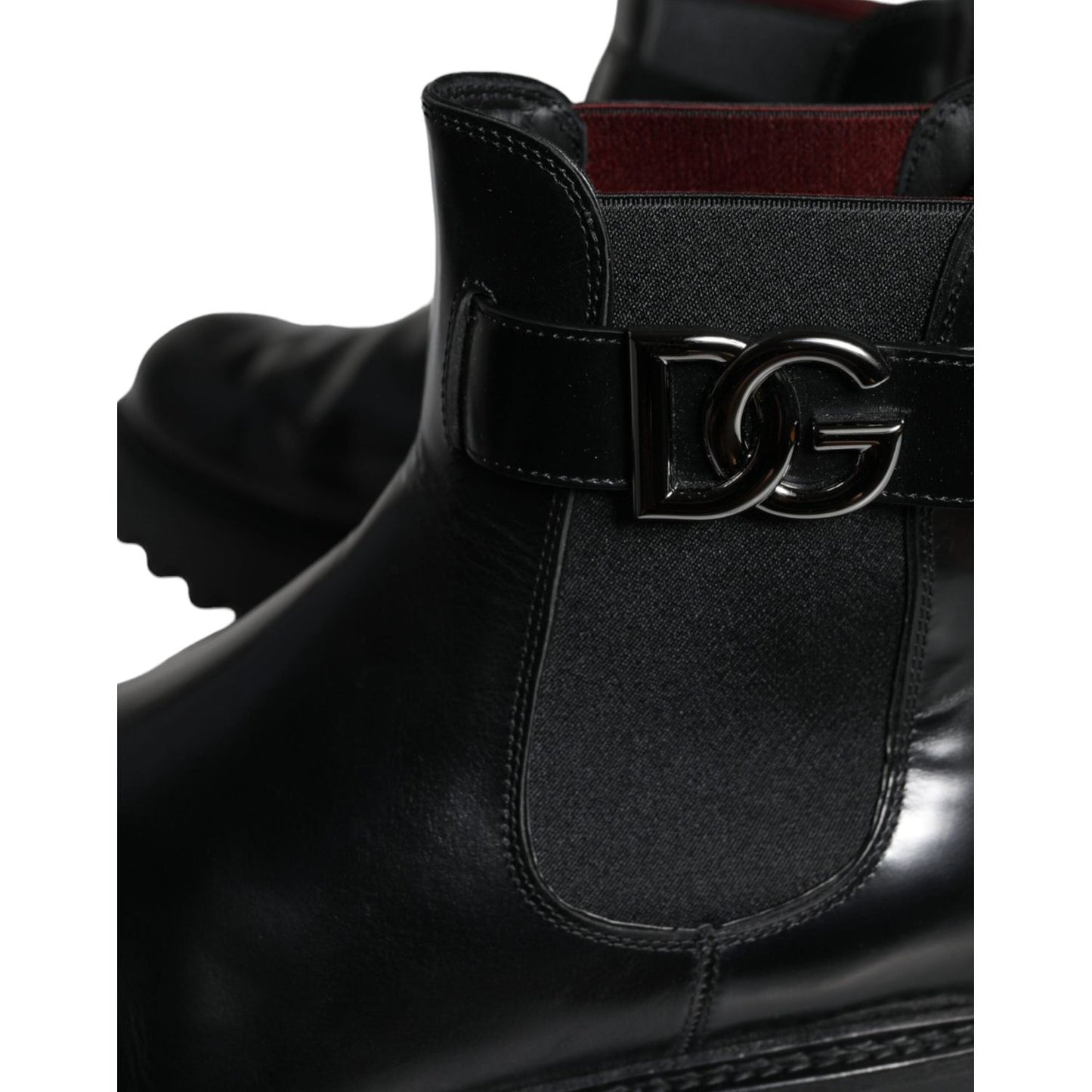 Dolce & Gabbana Black Belted DG Logo Men Chelsea Boots Shoes Dolce & Gabbana