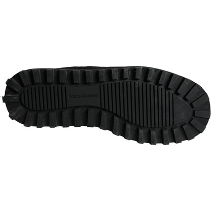 Dolce & Gabbana Black Nylon Padded Mid Calf Men Boots Shoes