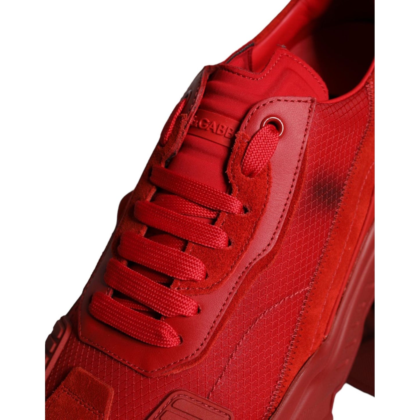 Dolce & Gabbana Red Leather Daymaster Low Top Sneakers Shoes Dolce & Gabbana