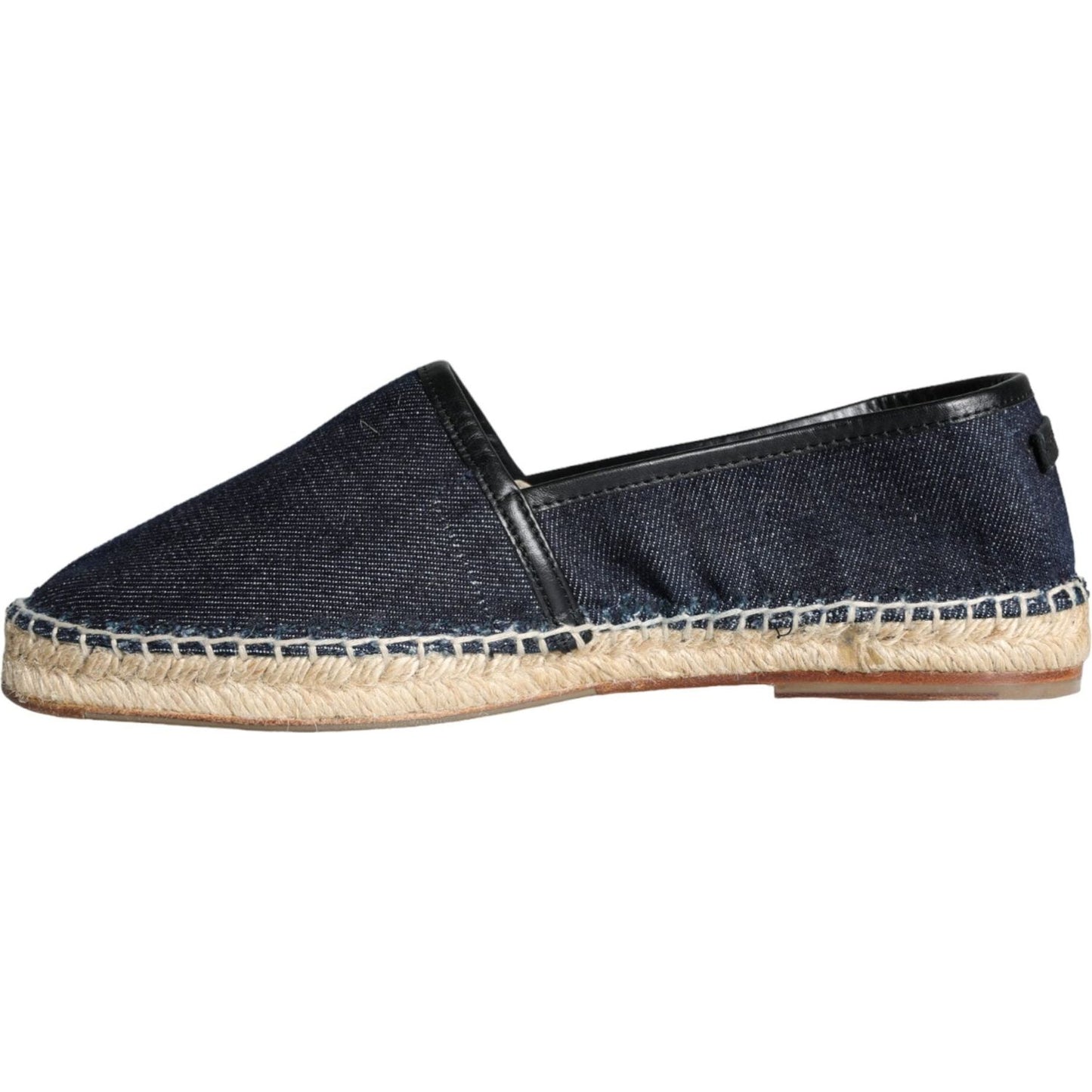 Dolce & Gabbana Blue Denim Cotton Leather Espadrilles Shoes Dolce & Gabbana