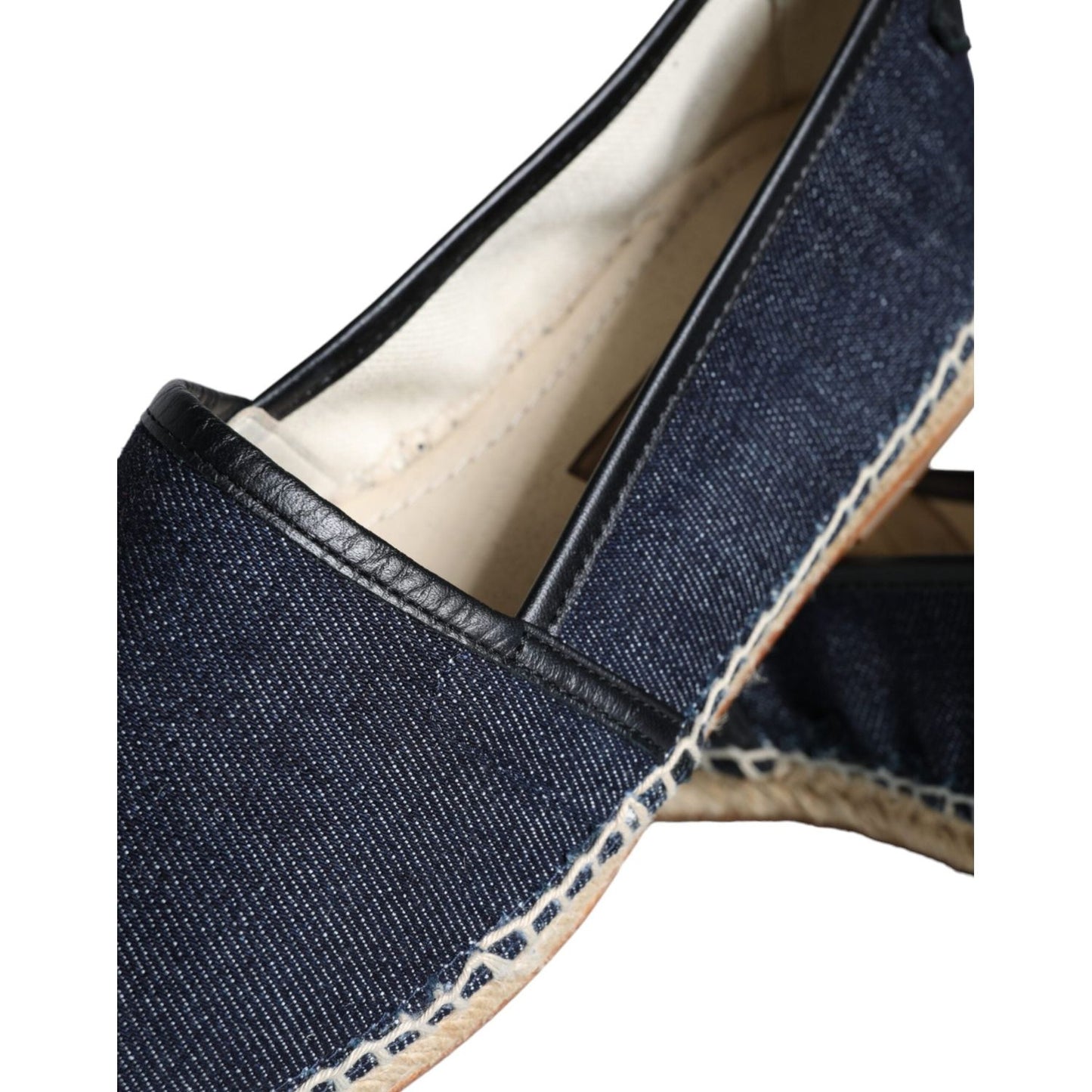 Dolce & Gabbana Blue Denim Cotton Leather Espadrilles Shoes Dolce & Gabbana