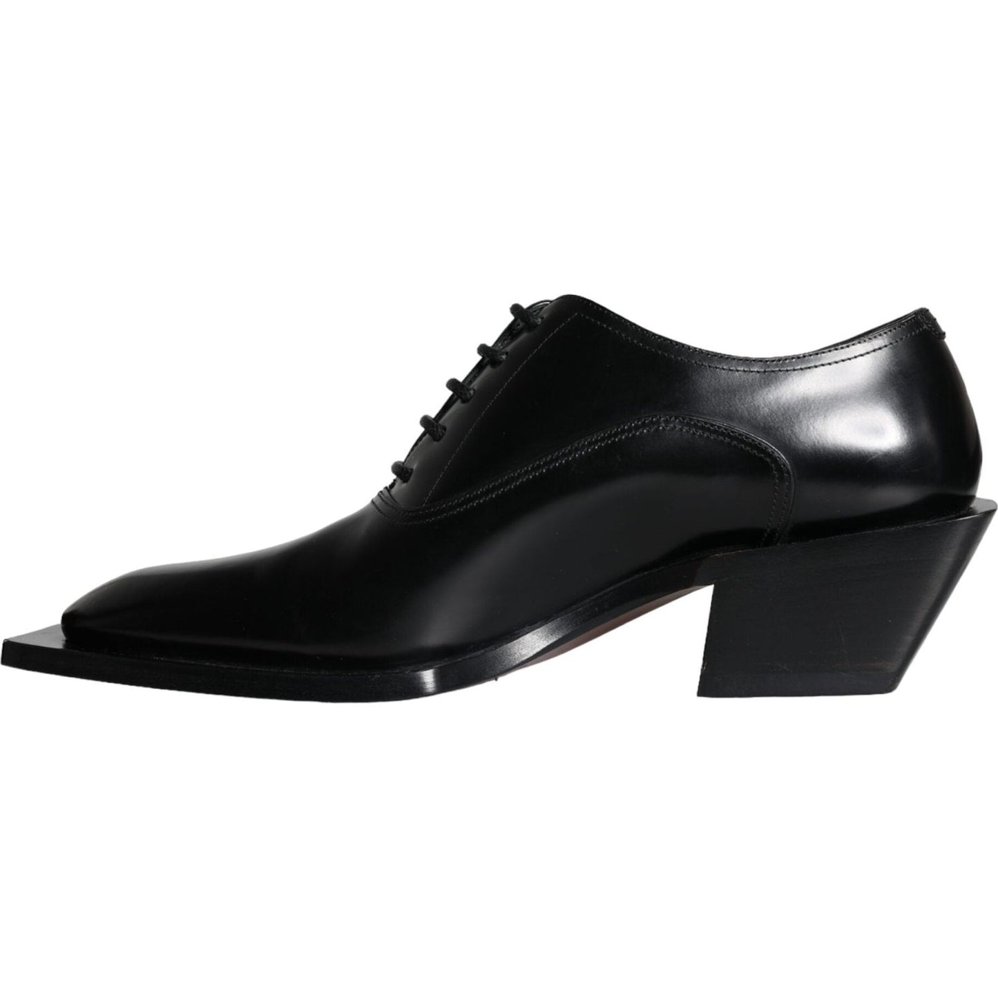 Dolce & Gabbana Black Calfskin Leather Derby Dress Men Shoes Dolce & Gabbana