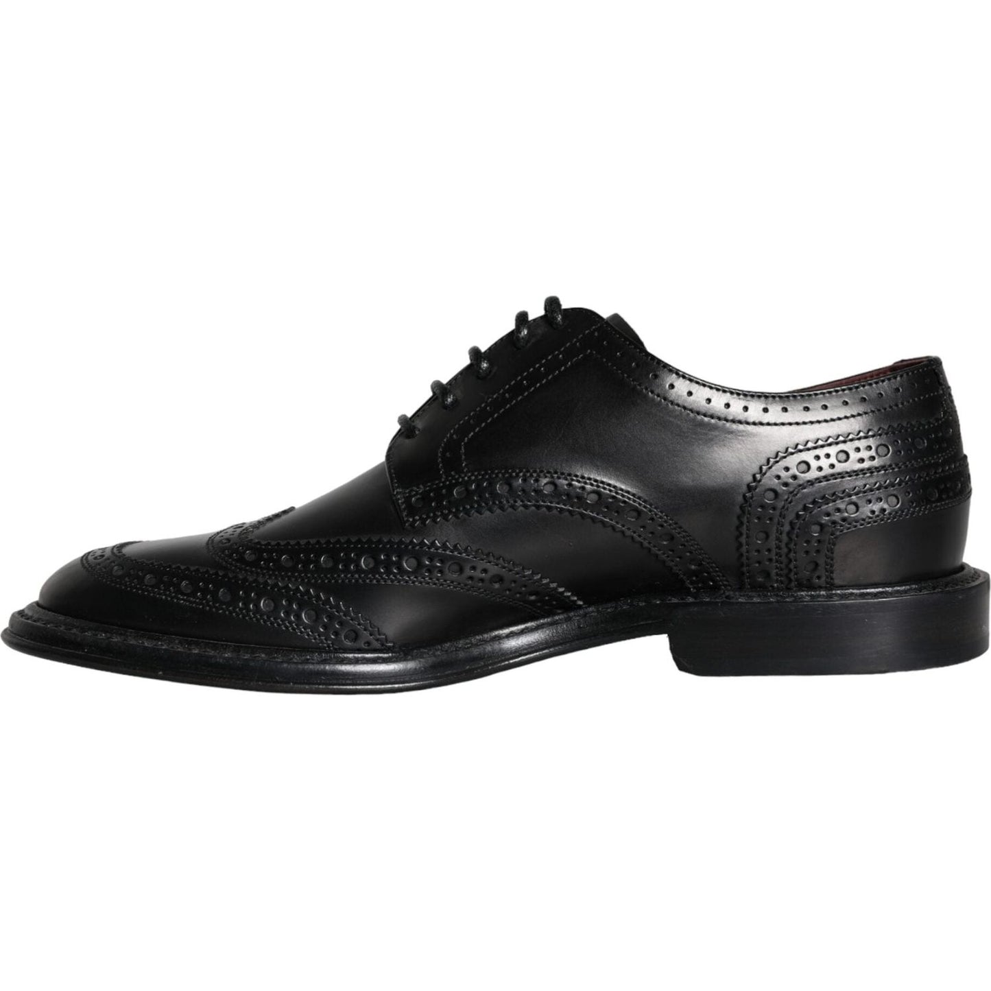 Dolce & Gabbana Black Leather Oxford Wingtip Formal Men Shoes Dolce & Gabbana