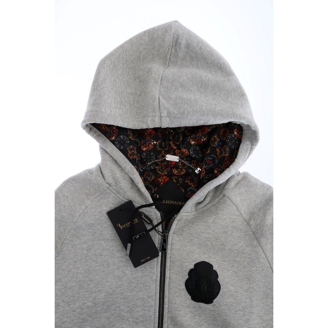 优雅灰色连帽棉质运动服