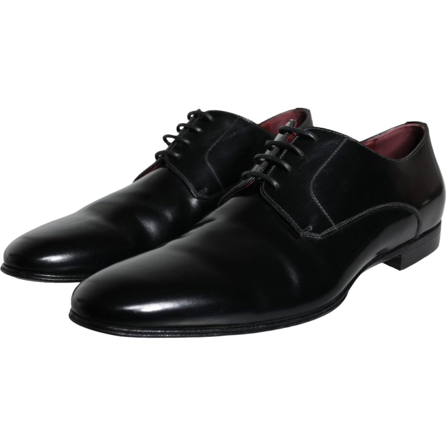 Dolce & Gabbana Black Leather Derby Formal Dress Men Shoes Dolce & Gabbana