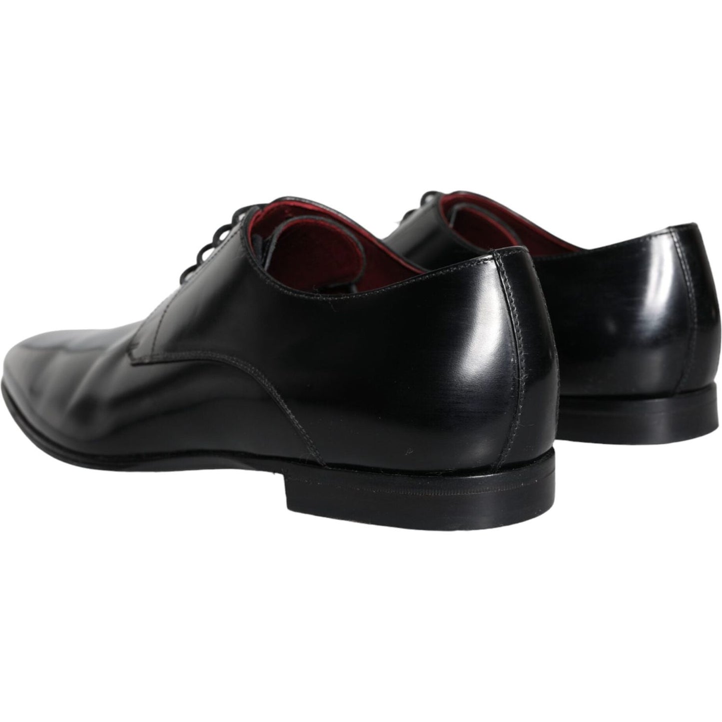 Dolce & Gabbana Black Leather Derby Formal Dress Men Shoes Dolce & Gabbana