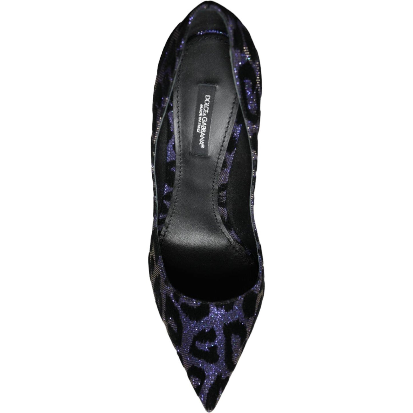 Dolce & Gabbana Dark Blue Leopard Lurex Heels Pumps Shoes Dolce & Gabbana