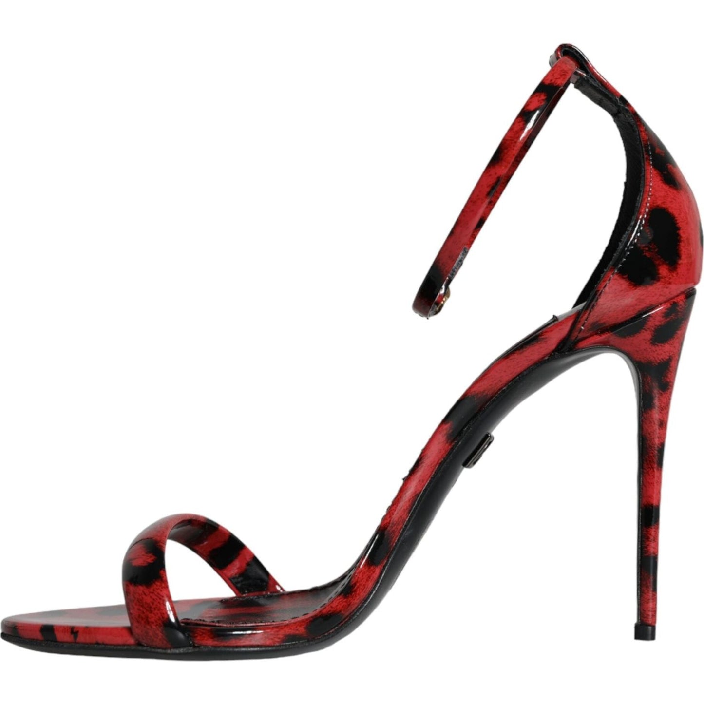 Dolce & Gabbana Red Leopard Leather Ankle Strap Keira Sandals Shoes Dolce & Gabbana