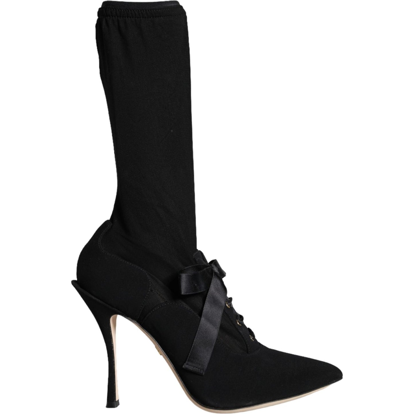 Dolce & Gabbana Black Stiletto Heels Mid Calf Boots Shoes Dolce & Gabbana