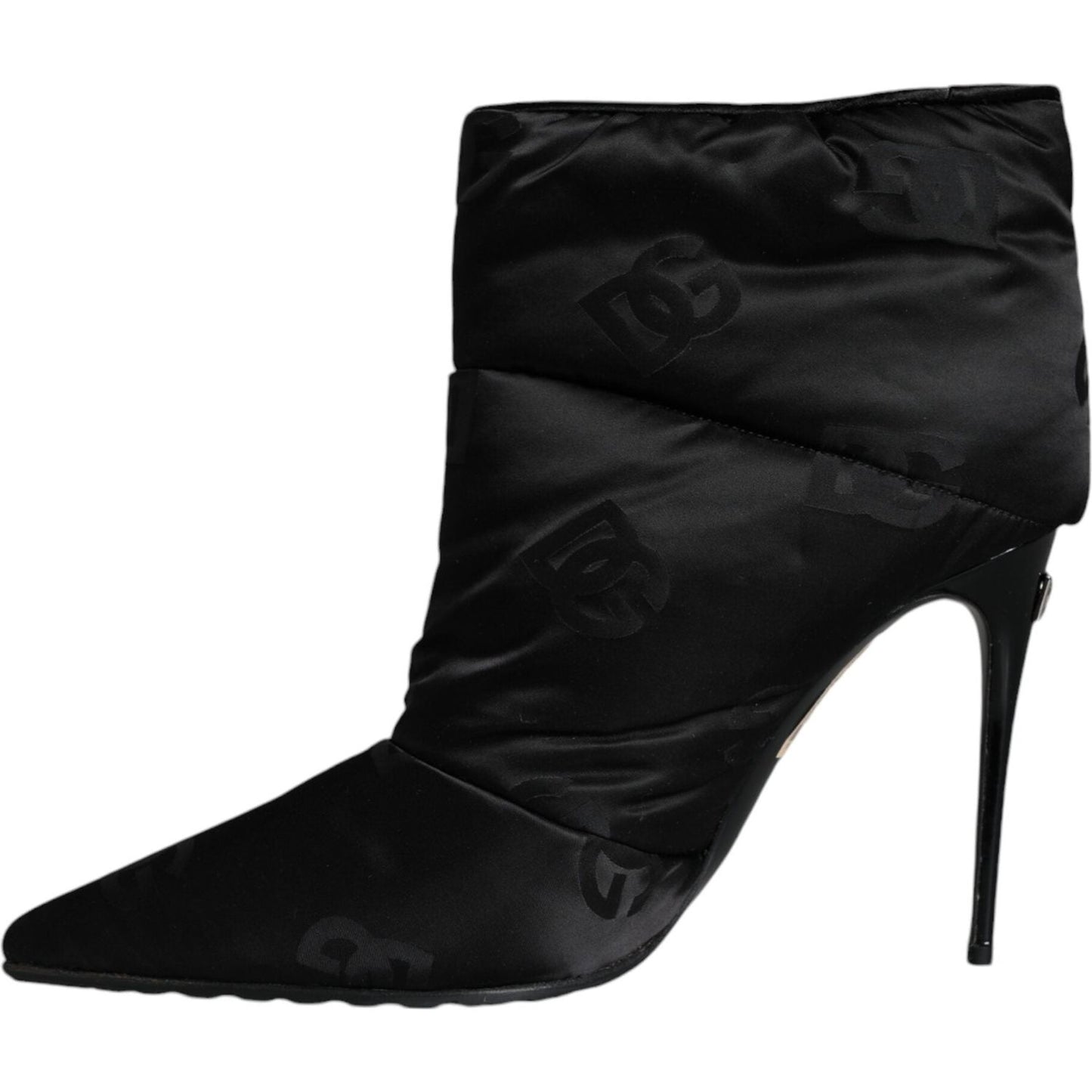 Dolce & Gabbana Black DG Logo Padded Heels Ankle Boots Shoes Dolce & Gabbana