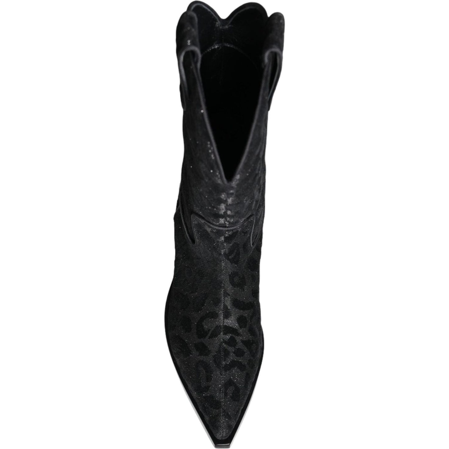 Dolce & Gabbana Black Gray Leopard Cowboy Boots Shoes Dolce & Gabbana