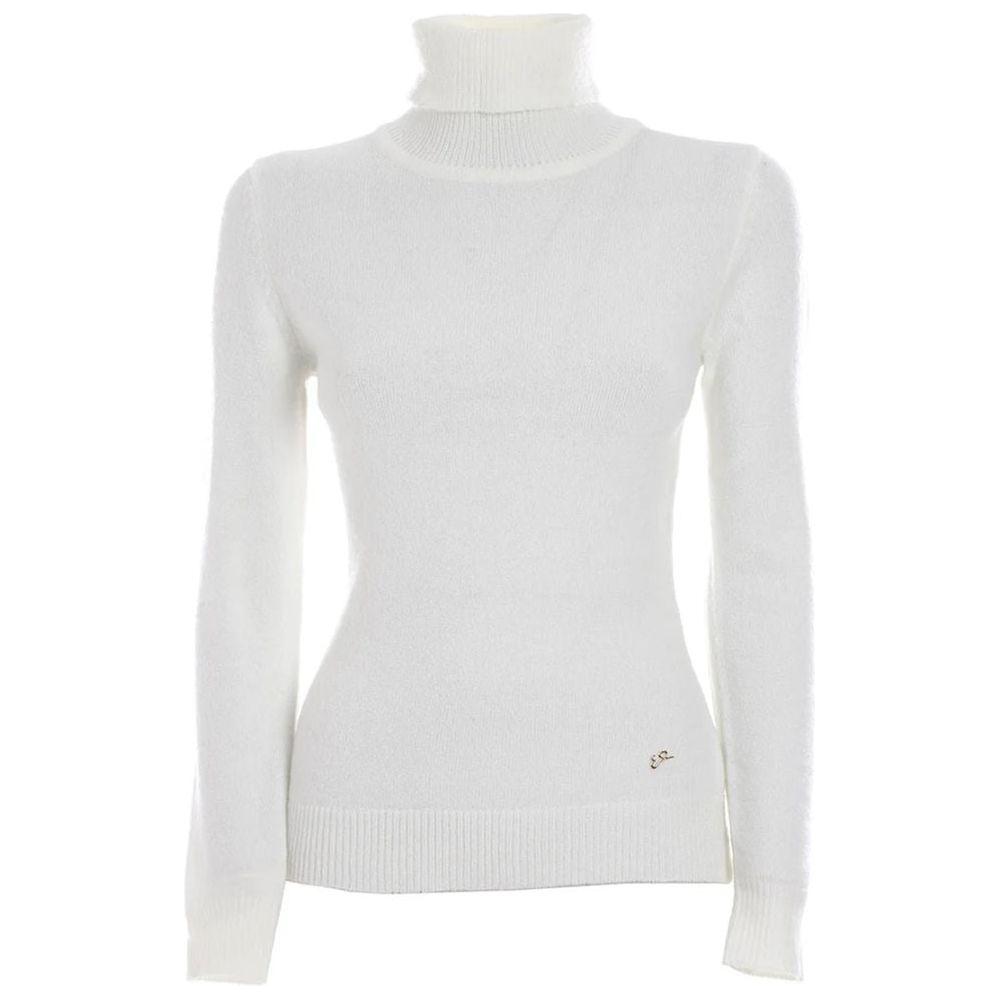 Yes Zee White Viscose Sweater Yes Zee