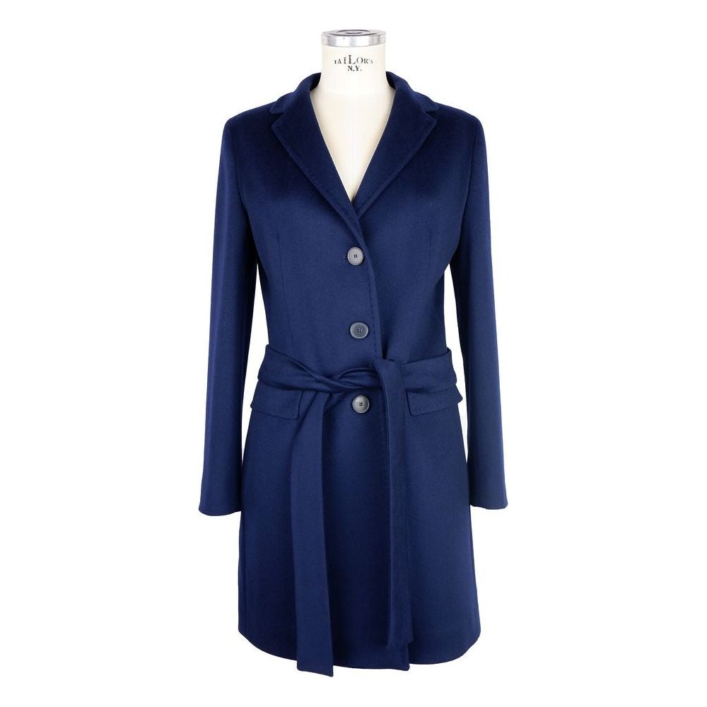 Made in Italy Blue Cashmere Jackets & Coat Made in Italy