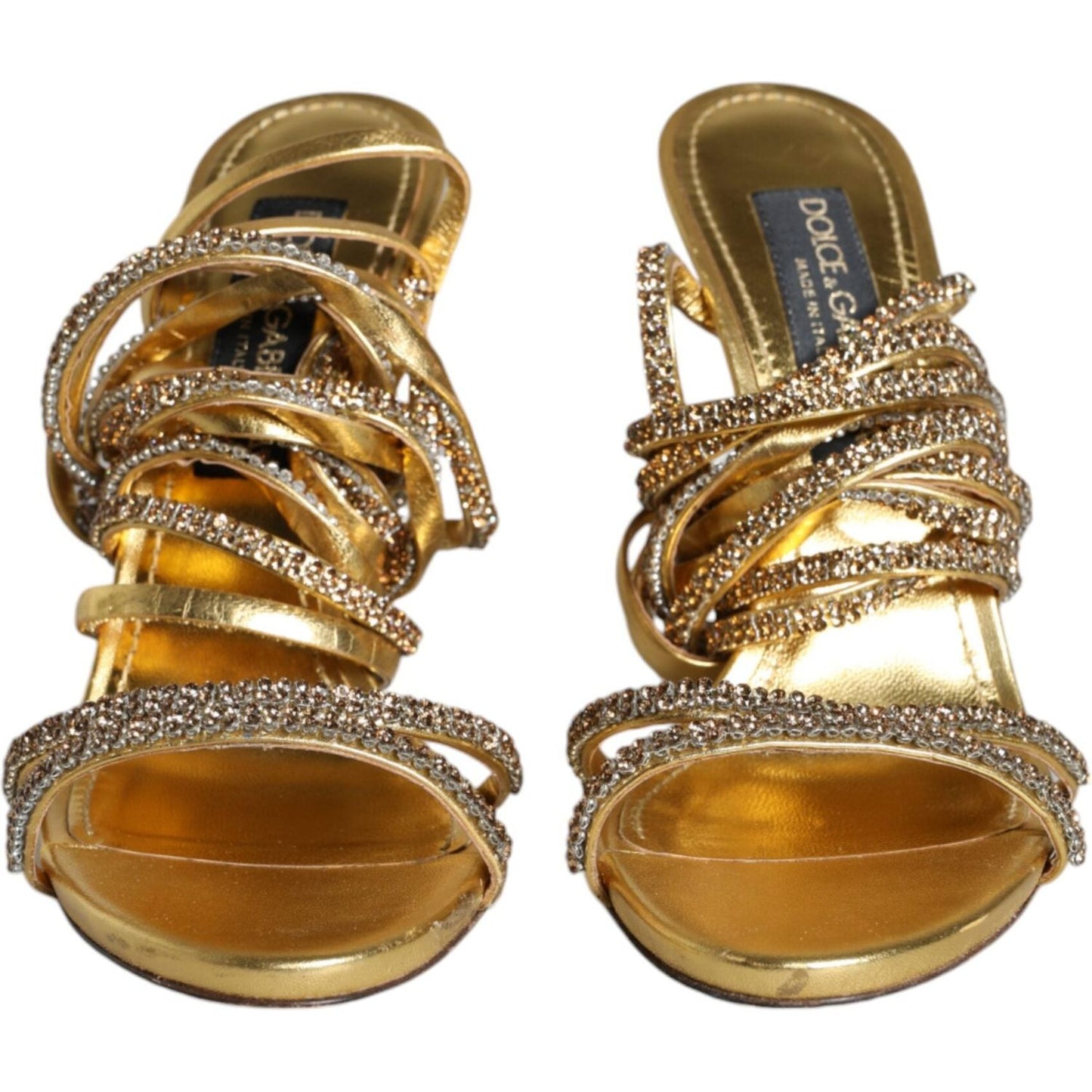 Dolce & Gabbana Gold Crystals Keira Heels Sandals Shoes Dolce & Gabbana