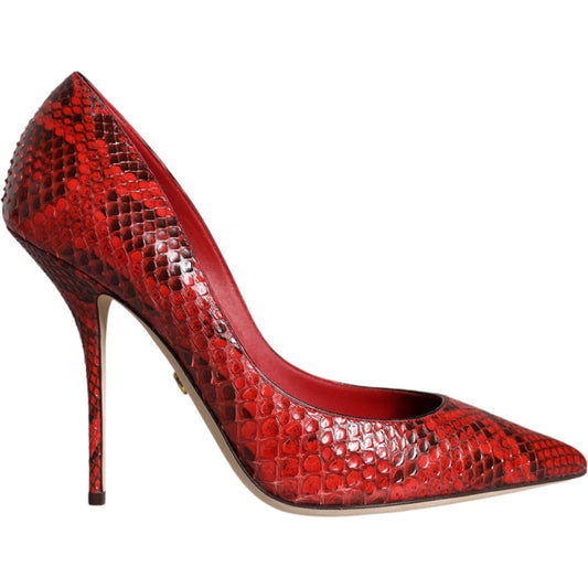 Dolce & Gabbana Red Leather Stiletto High Heels Pumps Shoes Dolce & Gabbana