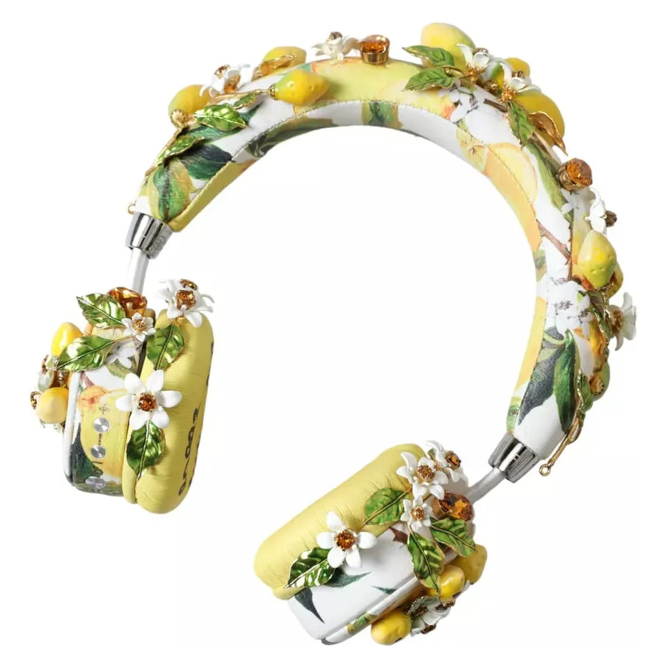 Dolce & Gabbana Lemon Crystal Floral Headset Audio Headphones Dolce & Gabbana