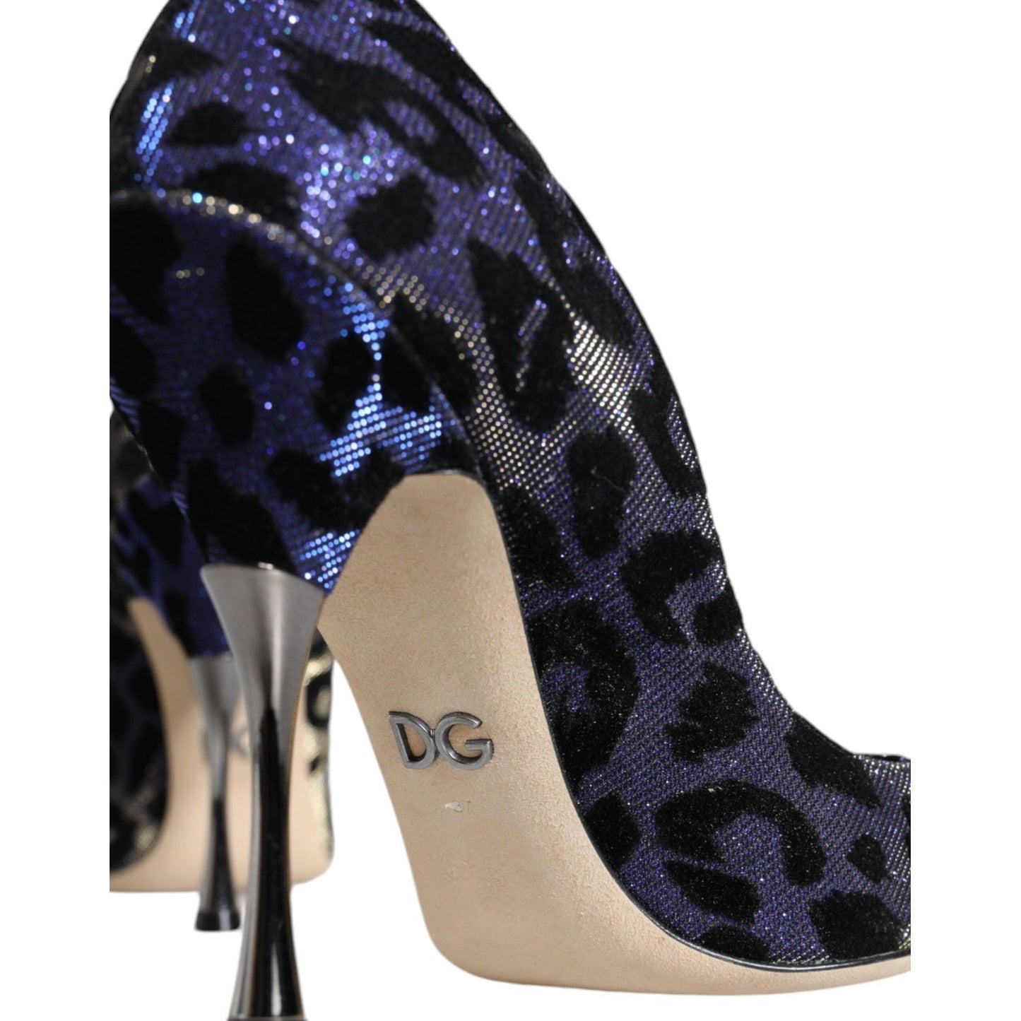 Dolce & Gabbana Violet Leopard Lurex High Heels Pumps Shoes Dolce & Gabbana