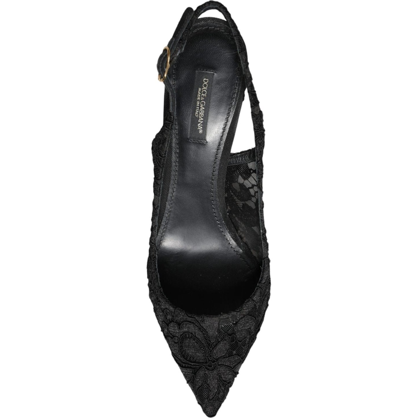 Dolce & Gabbana Black Taormina Lace Bellucci Slingbacks Shoes Dolce & Gabbana