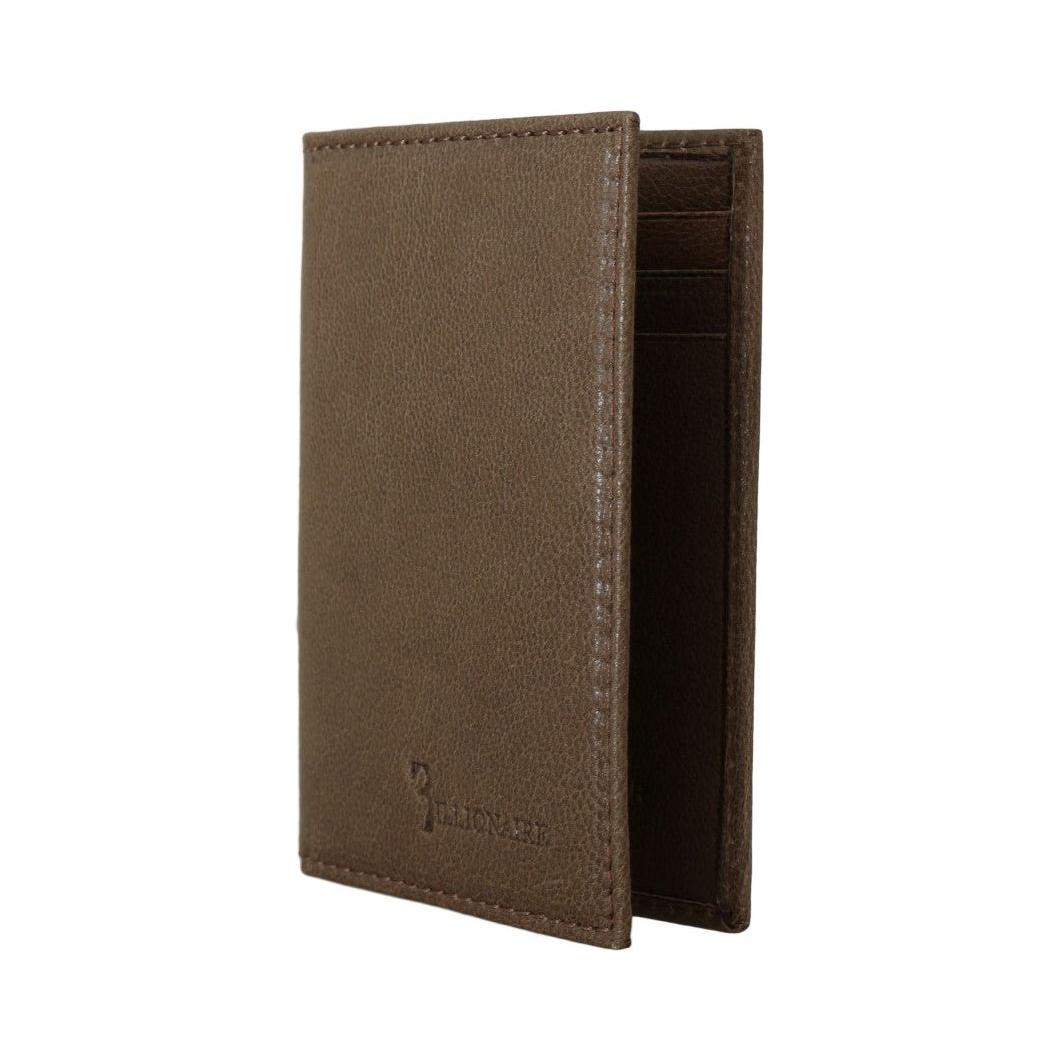 Billionaire Italian Couture Brown Leather Bifold Wallet Wallet