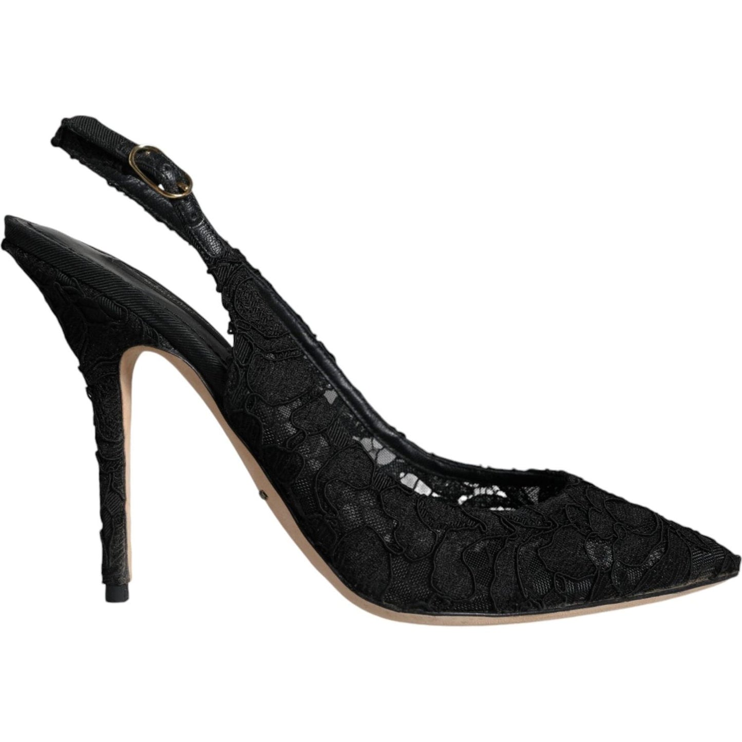 Dolce & Gabbana Black Taormina Lace Bellucci Slingbacks Shoes Dolce & Gabbana