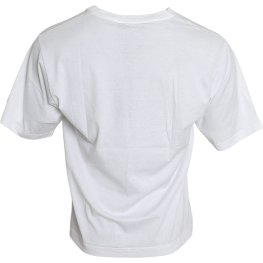 Dolce & Gabbana White Cotton Short Sleeve Crewneck T-shirt Dolce & Gabbana