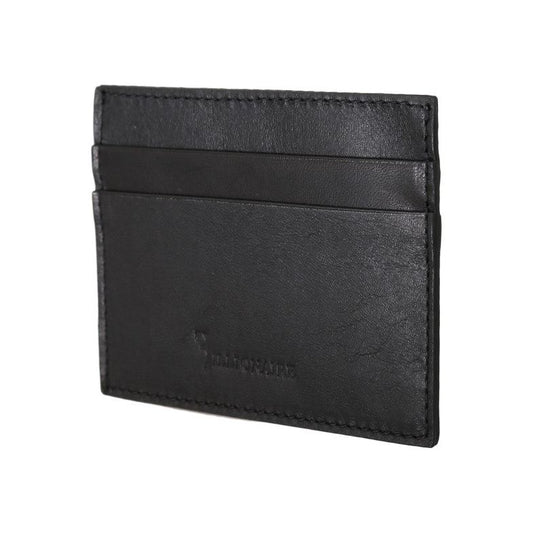 Billionaire Italian Couture Black Leather Cardholder Wallet Billionaire Italian Couture