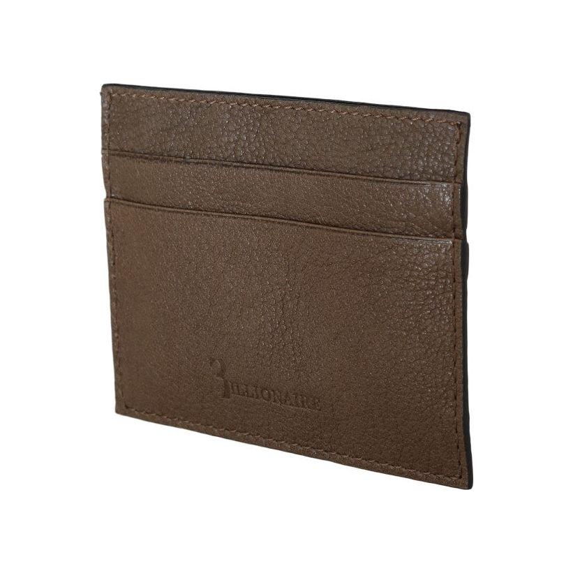 Billionaire Italian Couture Brown Leather Cardholder Wallet