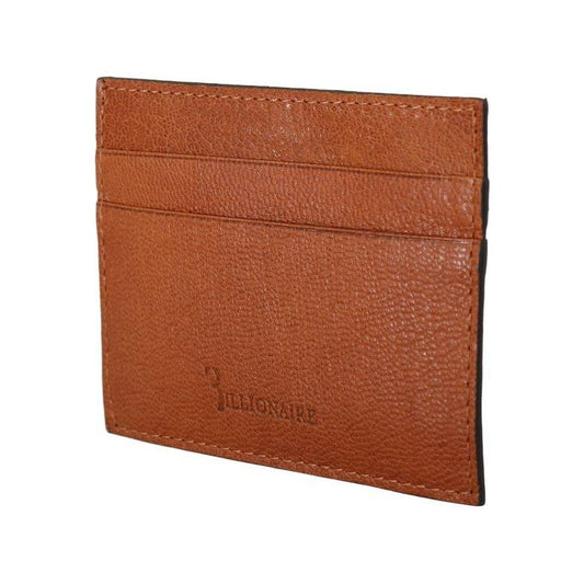 Billionaire Italian Couture Brown Leather Cardholder Wallet Billionaire Italian Couture