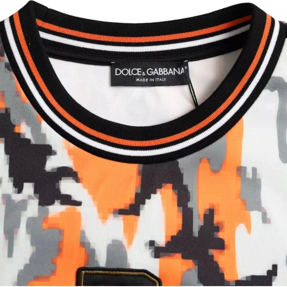 Dolce & Gabbana Multicolor Camouflage Crew Neck Pullover Sweater Dolce & Gabbana