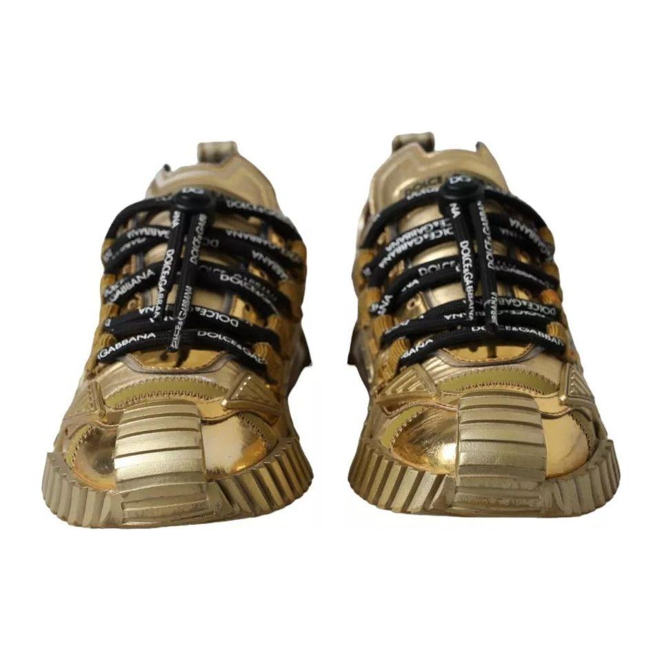 Dolce & Gabbana Metallic Gold NS1 Low Top Sneakers Shoes Dolce & Gabbana