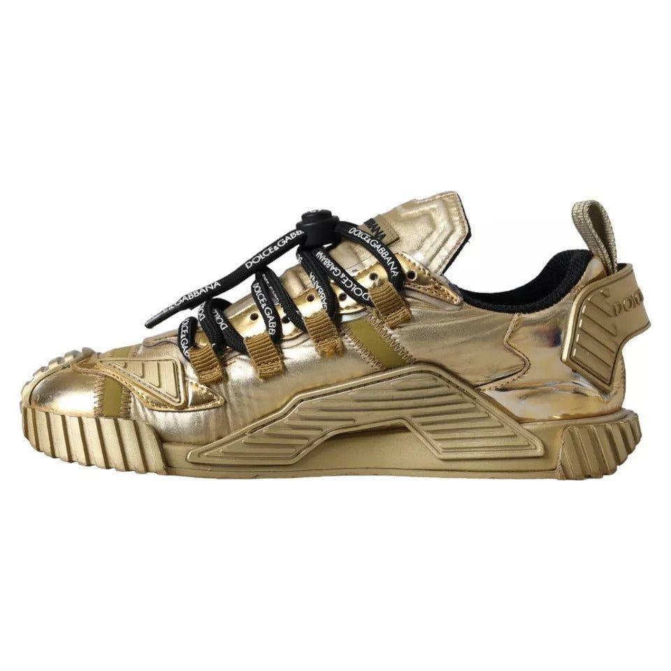 Dolce & Gabbana Metallic Gold NS1 Low Top Sneakers Shoes Dolce & Gabbana