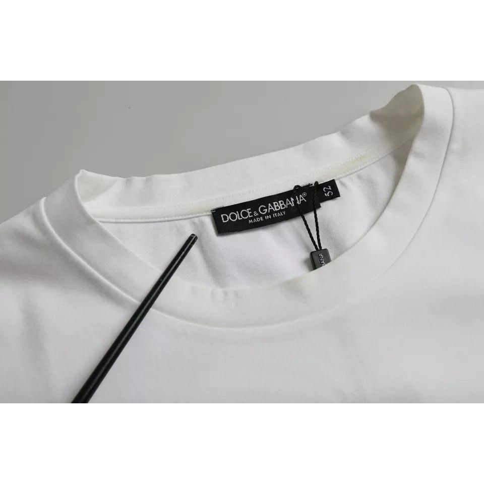 Dolce & Gabbana White Logo Round Neck Short Sleeves T-shirt Dolce & Gabbana