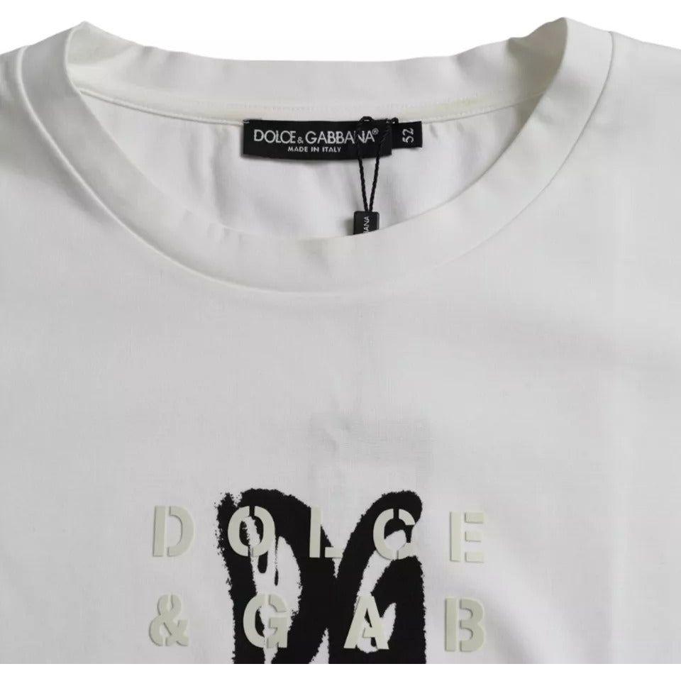 Dolce & Gabbana White Logo Round Neck Short Sleeves T-shirt Dolce & Gabbana