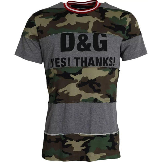 Dolce & Gabbana Multicolor Camouflage Cotton Crew Neck Men T-shirt Dolce & Gabbana