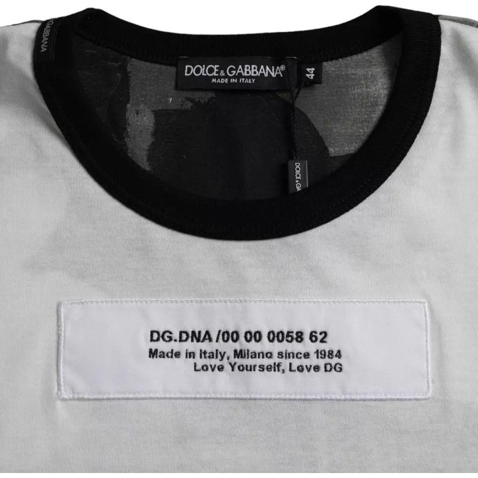 Dolce & Gabbana Black White Camouflage Round Neck T-shirt Dolce & Gabbana