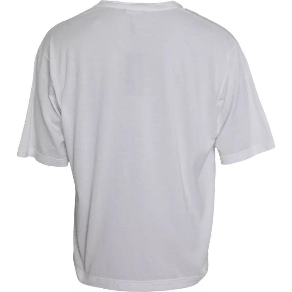 Dolce & Gabbana White Cotton Round Neck Short Sleeve T-shirt Dolce & Gabbana