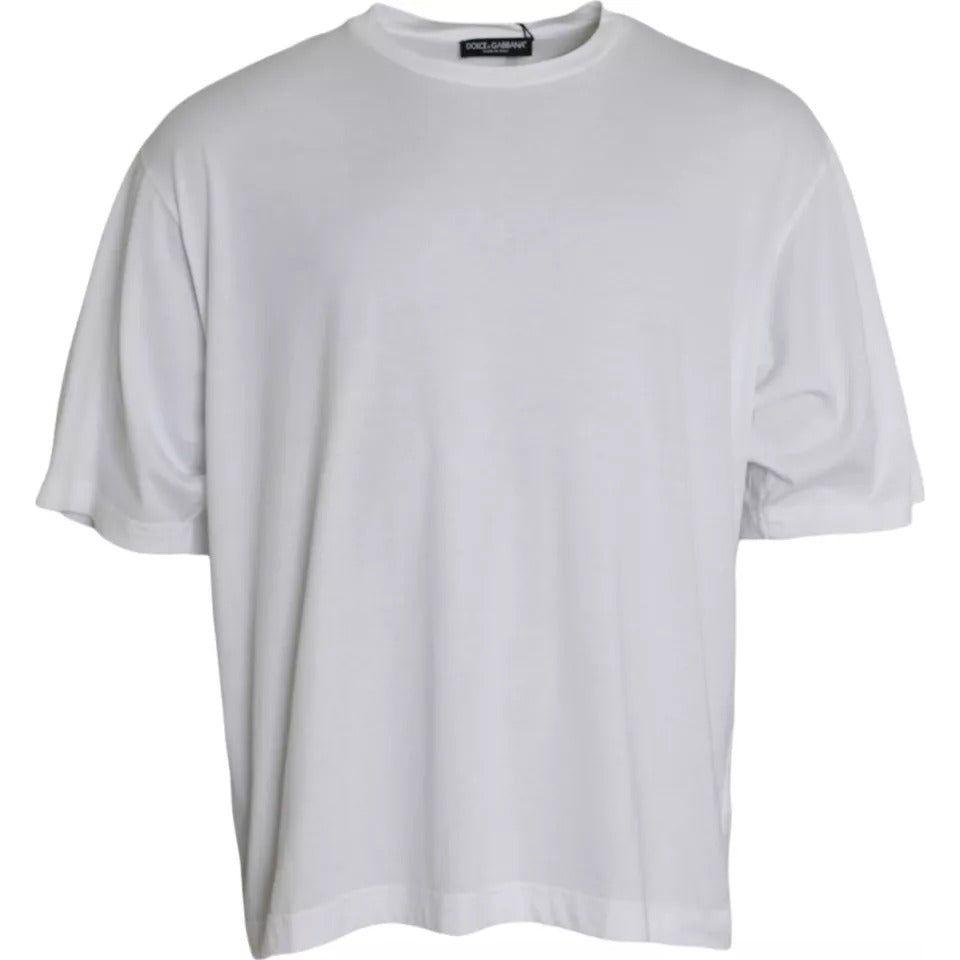 Dolce & Gabbana White Cotton Round Neck Short Sleeve T-shirt Dolce & Gabbana