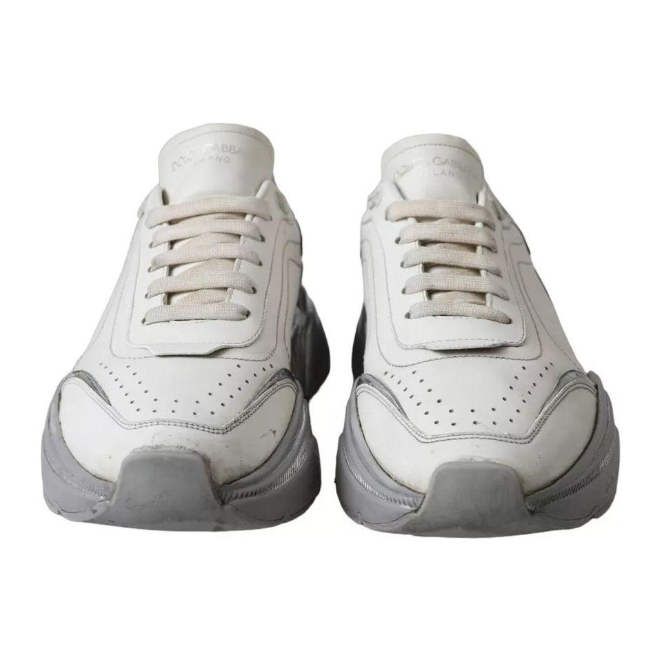 Dolce & Gabbana White Silver Daymaster Low Top Sneakers Shoes Dolce & Gabbana