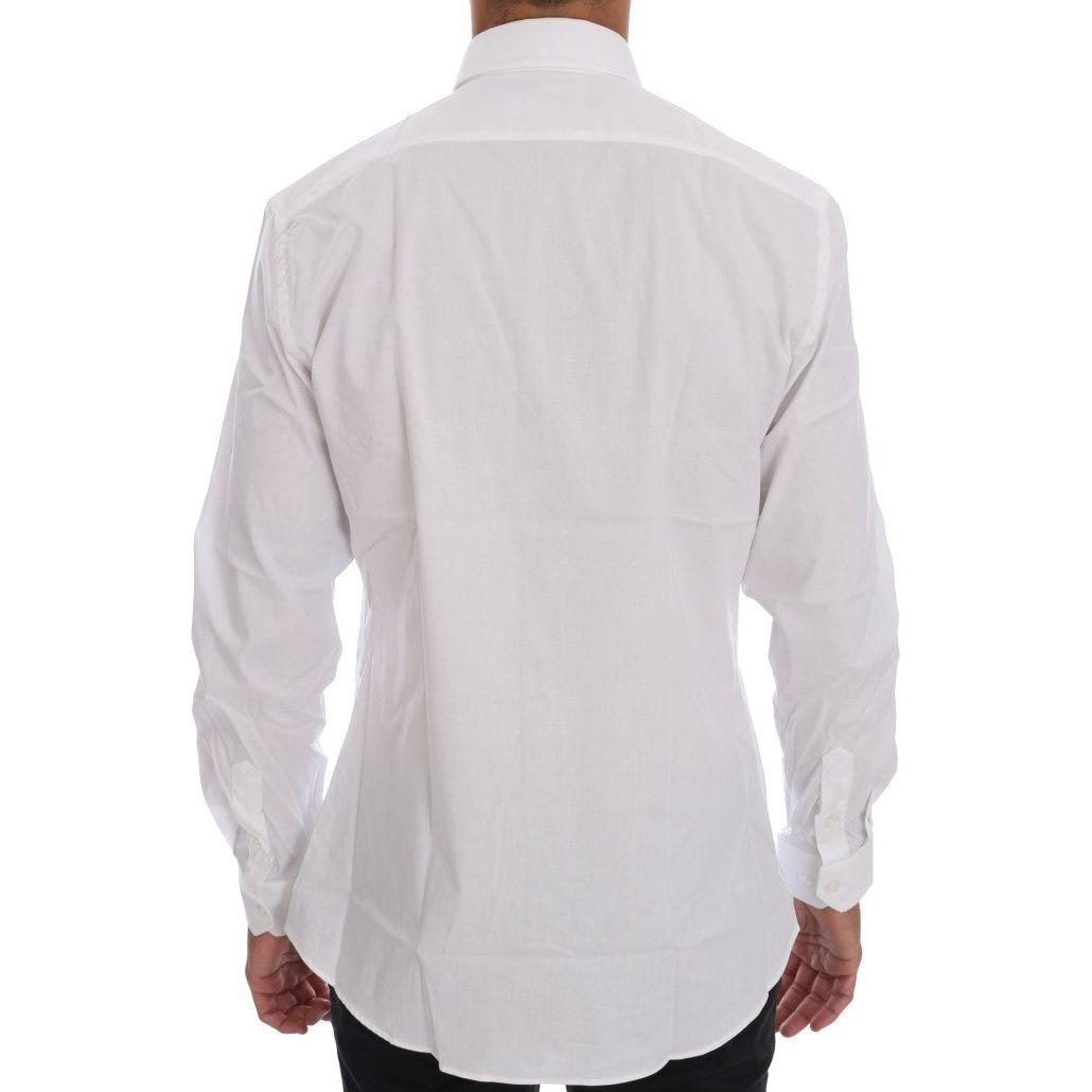 Moschino Elegant White Slim-Fit Cotton Shirt Moschino